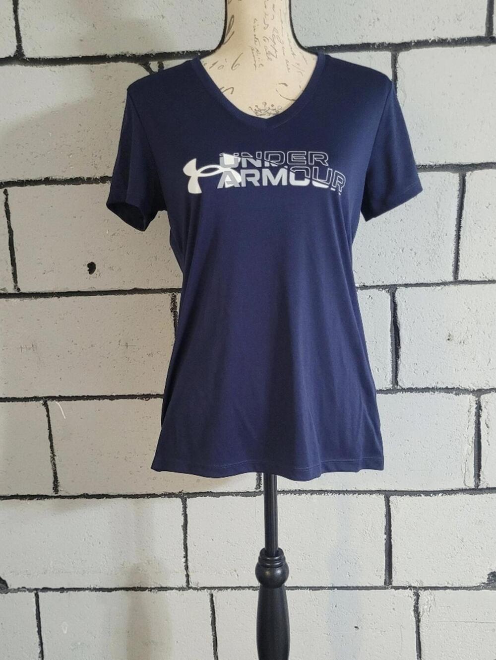 BUNDLE SALE!  Under Armour  Navy V-Neck Logo Top Sz S